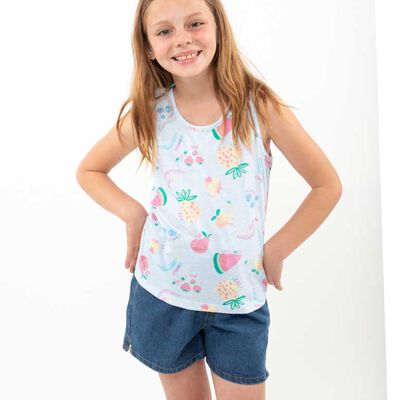 Polera Sin Manga de Algodón Niña Chess