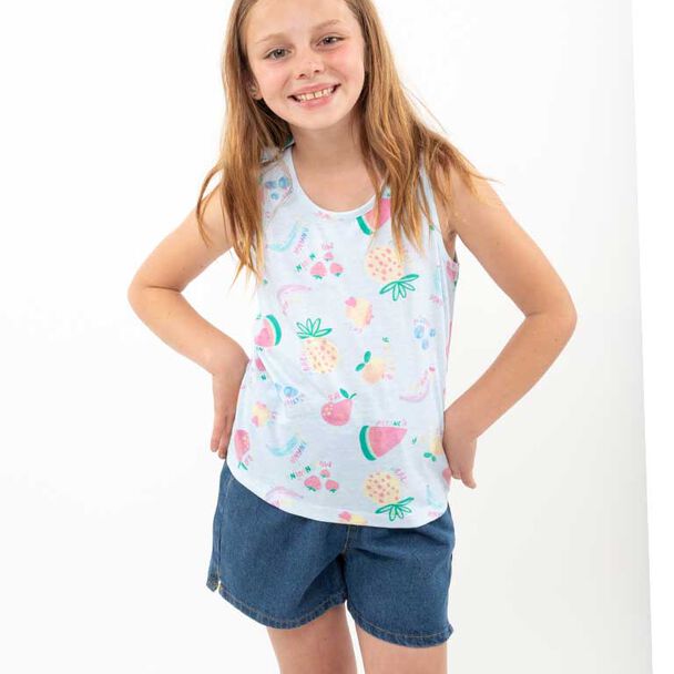 Polera Sin Manga de Algodón Niña Chess