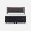 Cama Europea Rosen 2 Plazas Tempo + Respaldo Rachel Gris