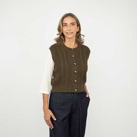 Sweater Botones Sin Mangas Mujer Portman Club Verde