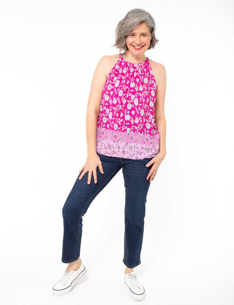 Blusa Estampada Sin Mangas Cuello Redondo Mujer Portman Club