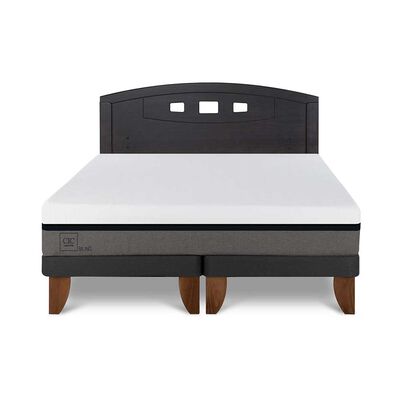 Imagen 1 del producto Cama Europea CIC Base Dividida 2 Plazas Balance + Respaldo Gales Negro