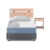 Cama Americana CIC 1,5 Plazas Excellence + Respaldo + Velador + Almohada + Plumón