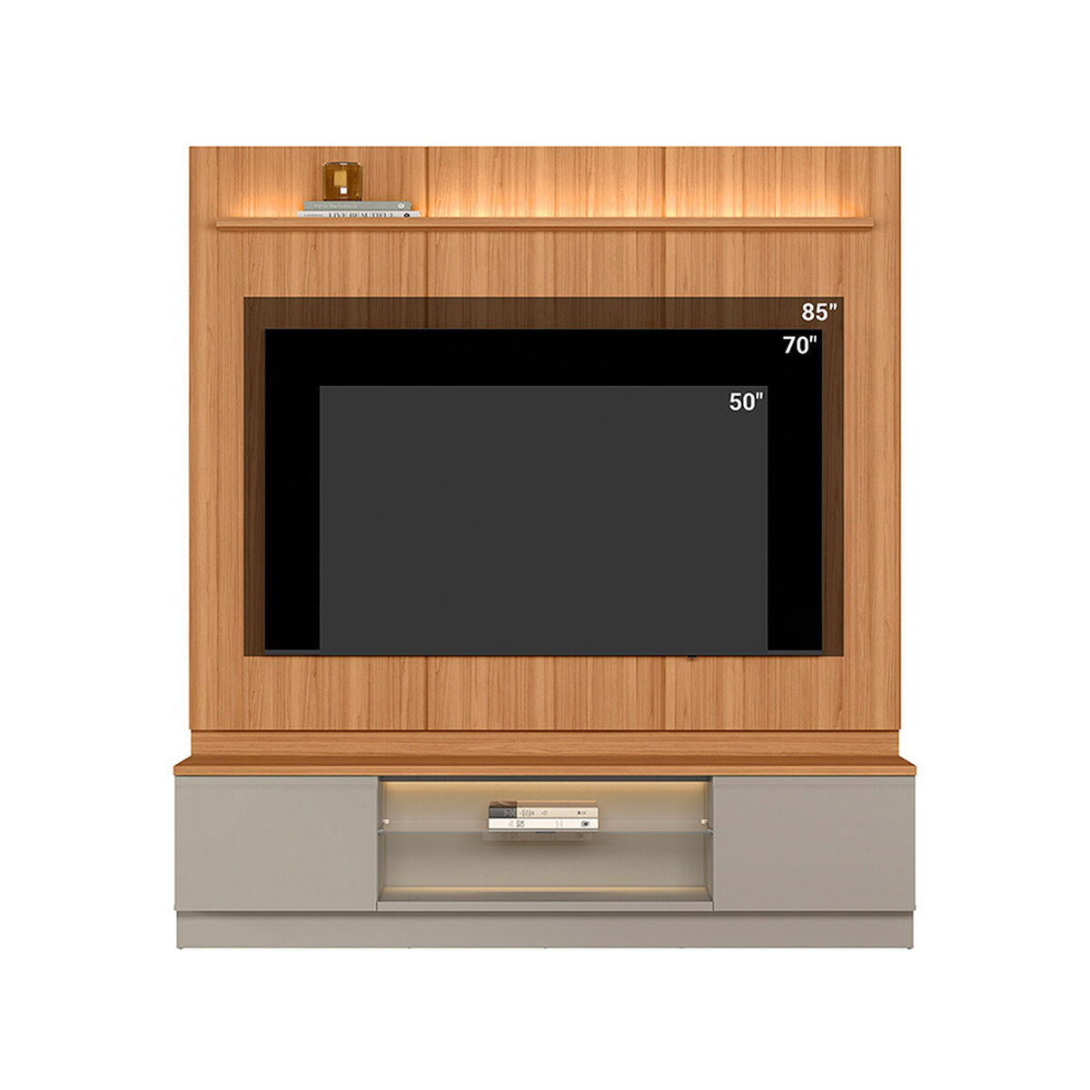 Home TV Di Poretti Design Magnuss Hasta 75" Caf&eacute; Claro