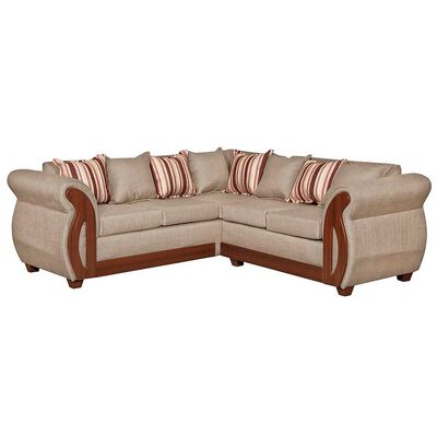 Sofá Seccional Ruzam Mobel Isidora 5 Cuerpos Lino Beige