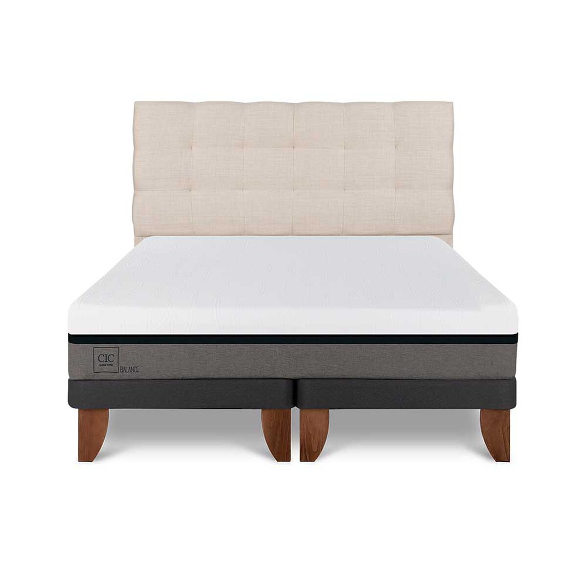 Cama Europea CIC Base Dividida King Balance + Respaldo Ebro
