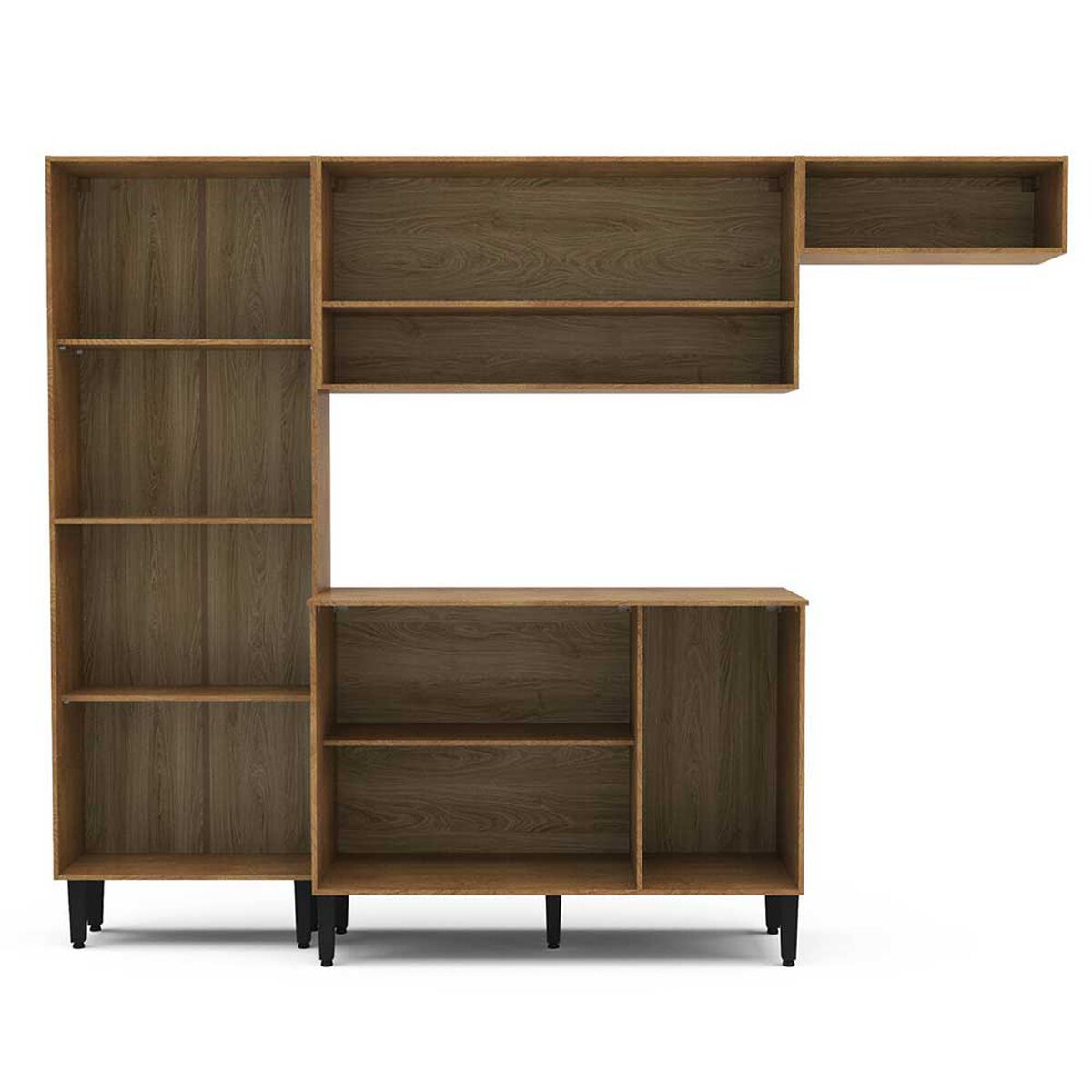 Mueble de Cocina Vekkahome Madri 1 Cajón 9 Puertas Gris