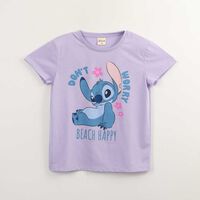 Polera Manga Corta Niña Stitch Lila