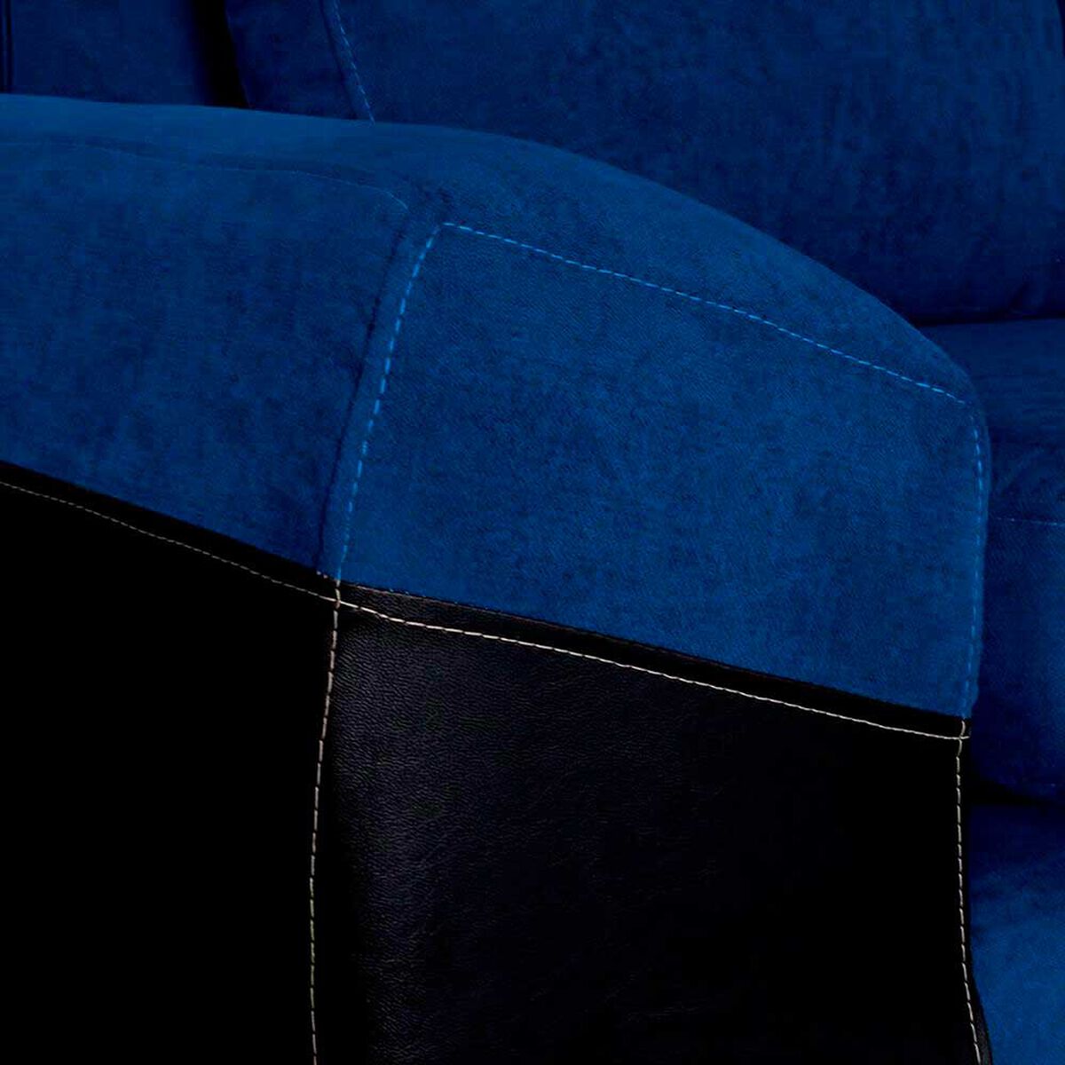 Seccional Izquierdo Elegant Houston Cheise Tela/PU 5 Cuerpos Azul
