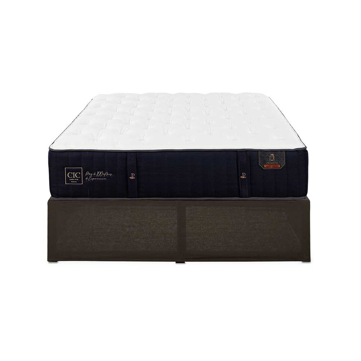 Cama Europea CIC Iron Smart 2 Plazas Premium + Faldón