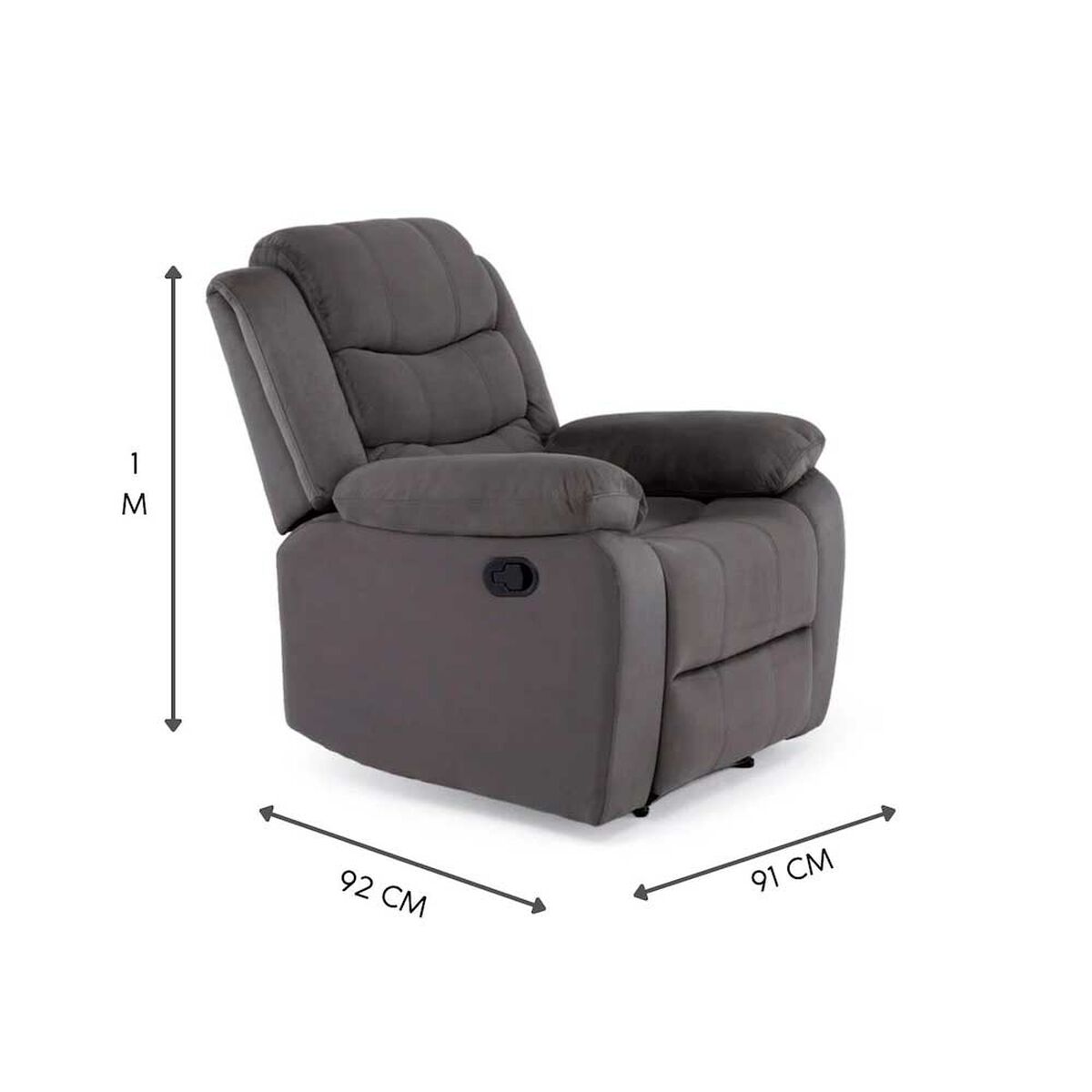 Juego de Living Reclinable Daniels Sof&aacute; 3 Cuerpos + 2 Bergers Norman Gris