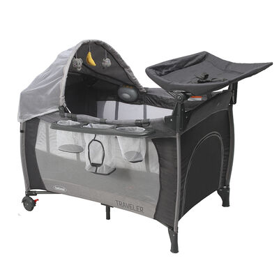 Cuna Corral Con Mudador Pack & Play Traveler Gris Bebesit
