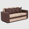 Juego de Living Almore Paris Sofá 3 Cuepos + Dos Pouf 1 Cuerpo Café Beige