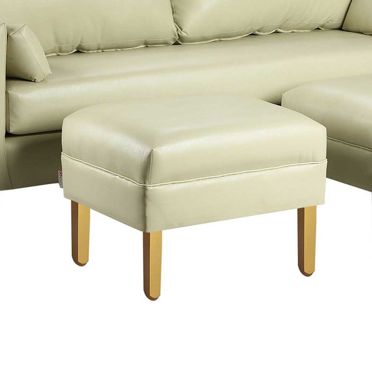 Juego de Living Bodevir Sky PU 01 Sof&aacute; 3 Cuerpos + Dos Pouf 1 Cuerpo Beige&nbsp;