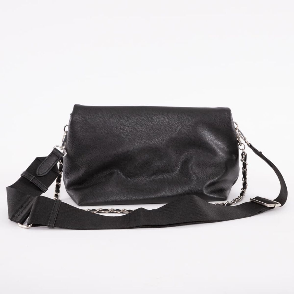 Cartera Cross Bag Negra Eco Cuero Mujer Icono