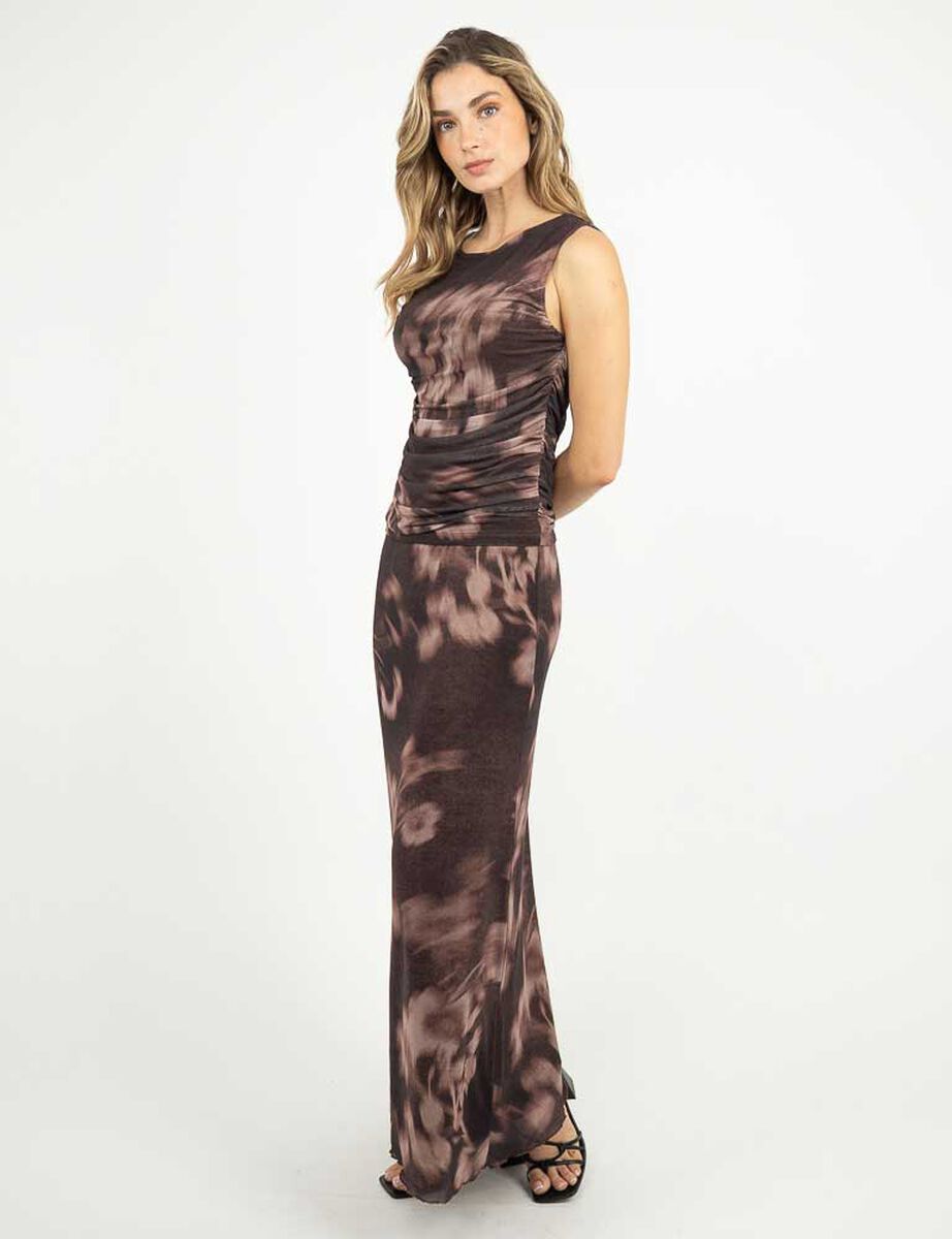 Falda Maxi Estampada Mujer Zibel