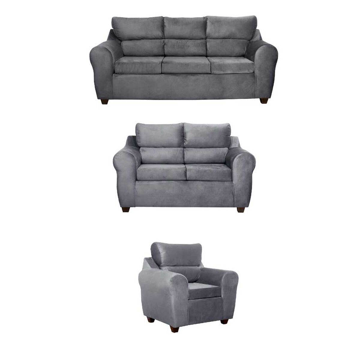 Juego de Living Mexx Muebles Dubai 6 Cuerpos Gris
