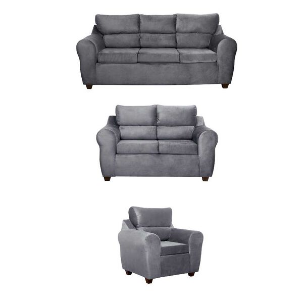 Juego de Living Mexx Muebles Dubai 6 Cuerpos Gris