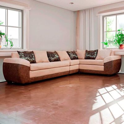 Sofá Seccional Modular Elegant Detail Houston 7 Cuerpos Beige