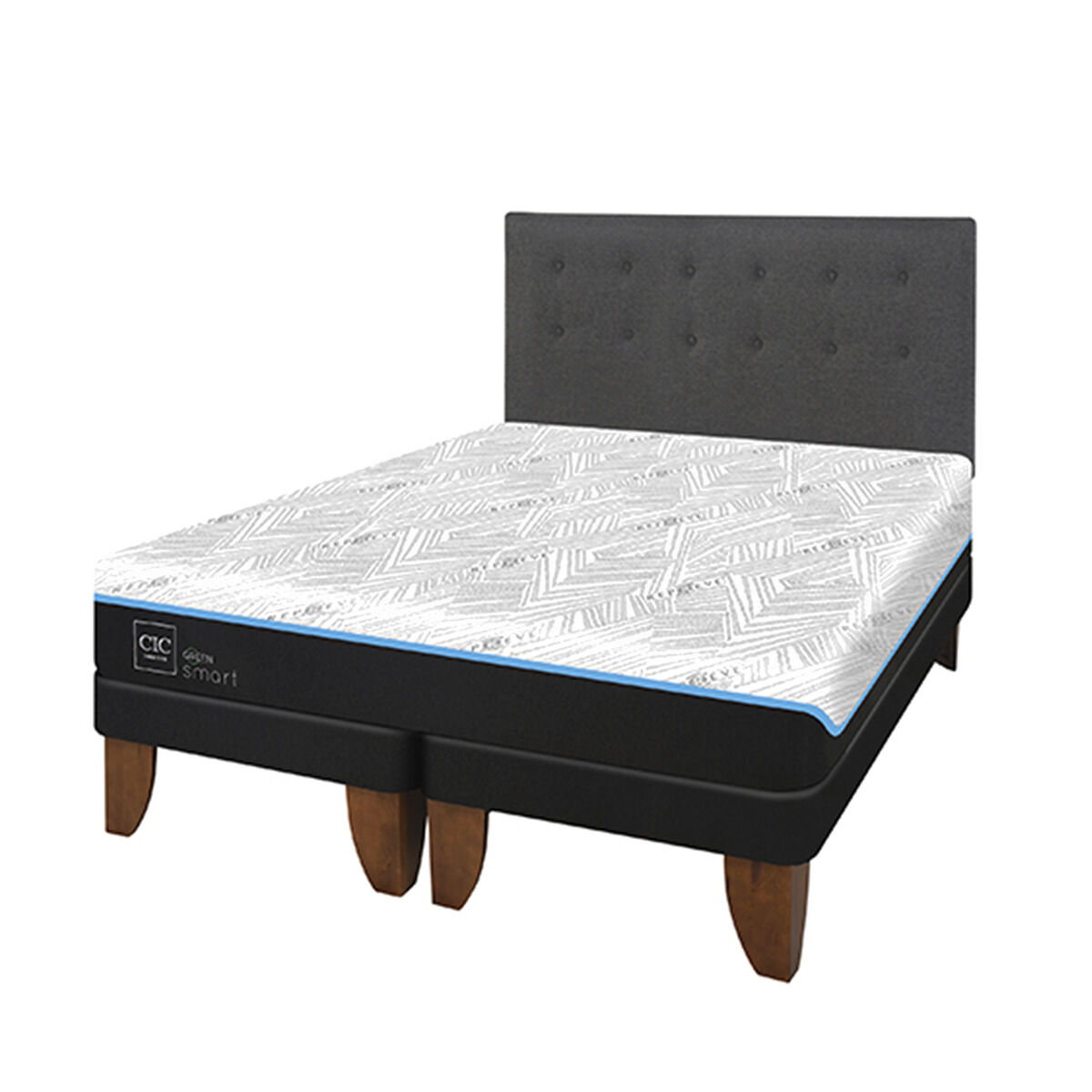 Cama Europea CIC Green Infinity King + 1 Respaldo Eufrates