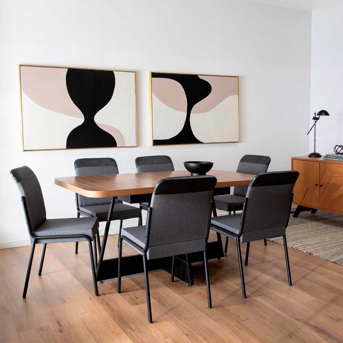 Mesa de Comedor Roca Rio 160x90cm Canela Negro