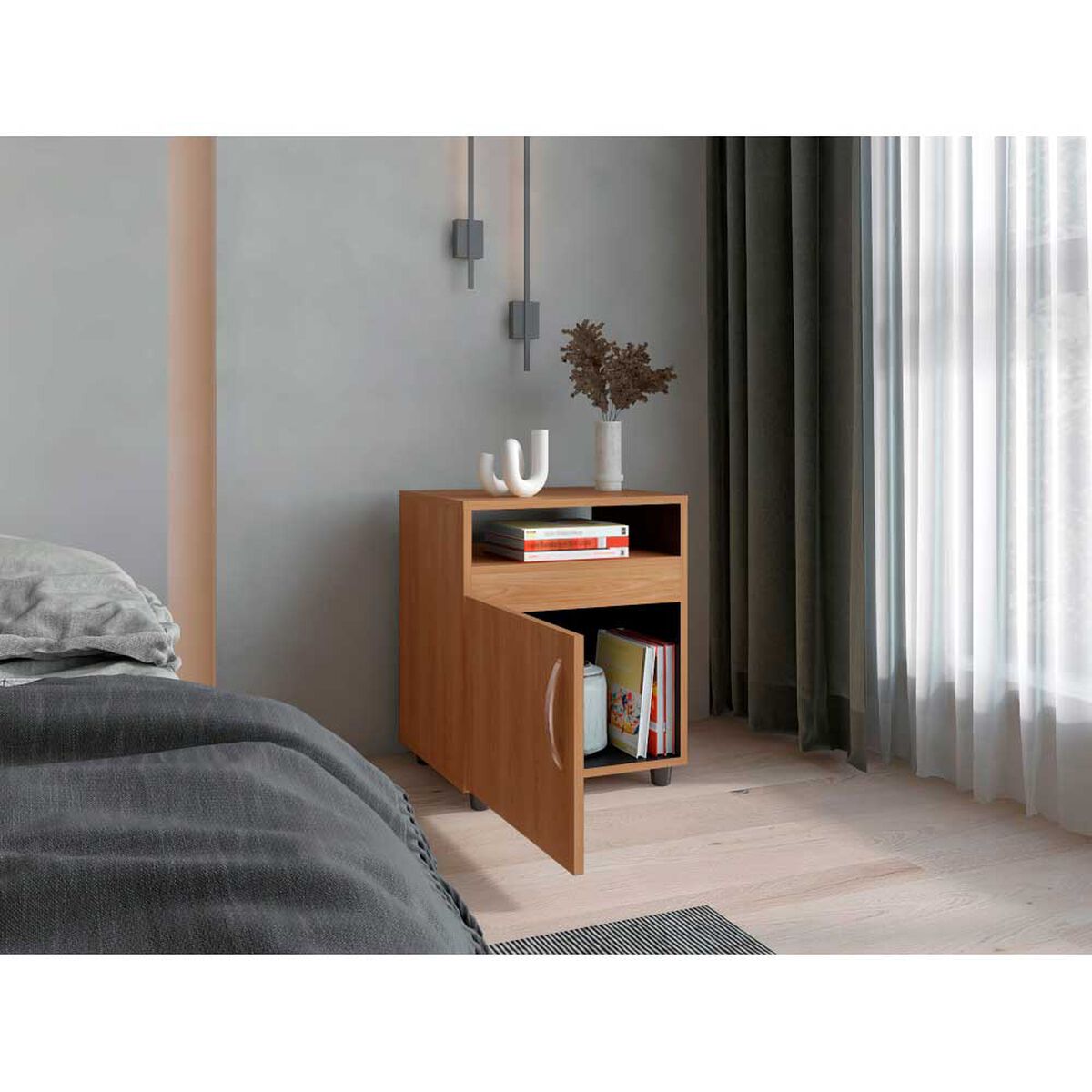 Velador Tuhome Barilo 1 Puerta Fresno Wengue