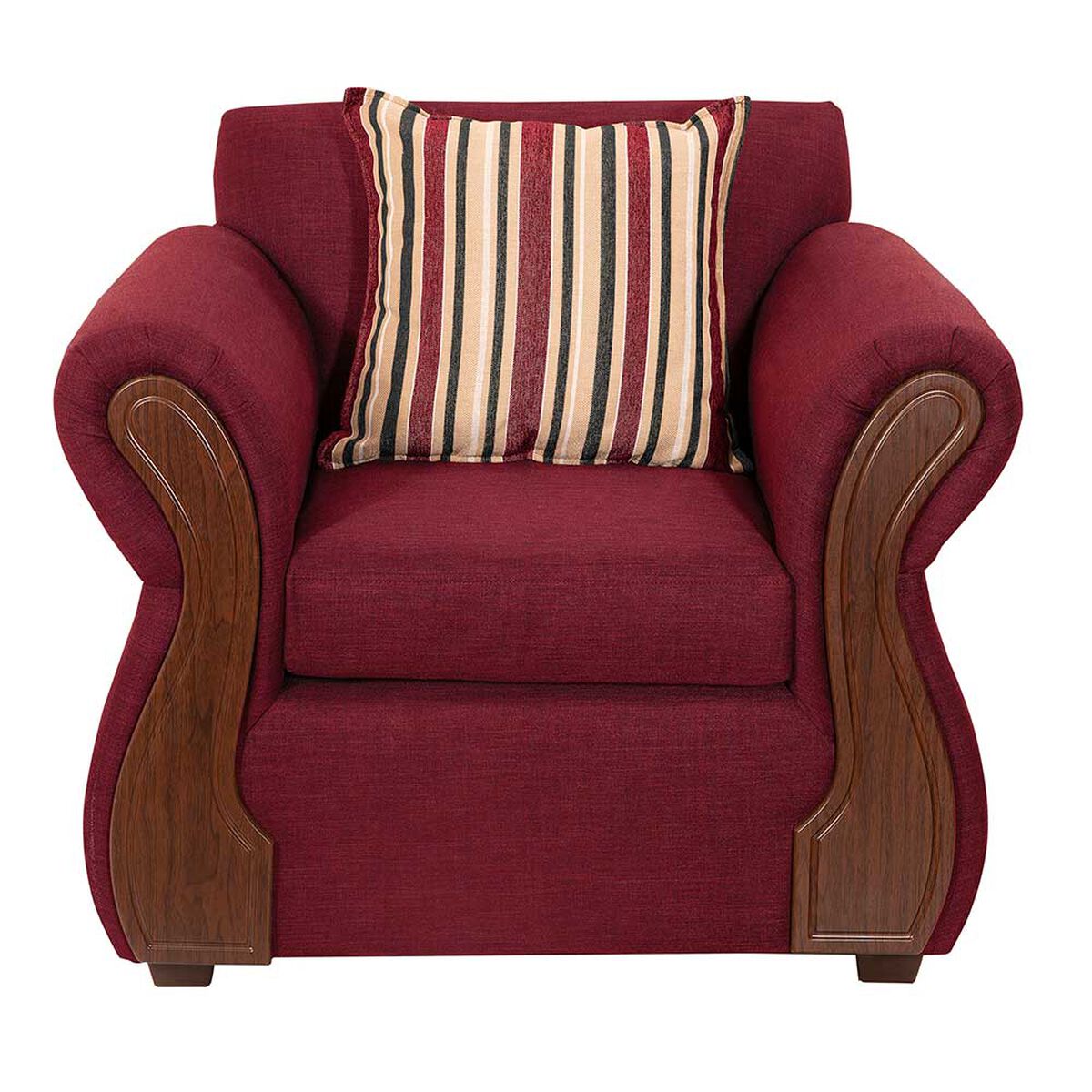 Juego de Living Deco Outlet Tarento Sofá 3 Cuerpos + Dos Sillones 1 Cuerpo Burdeo