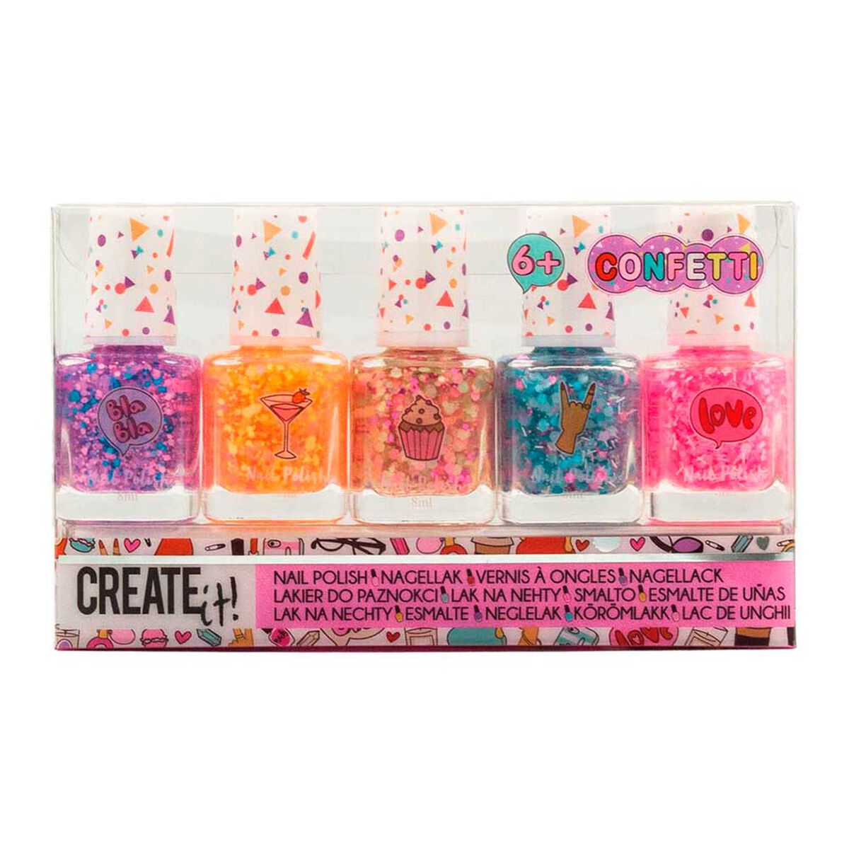 Pack 5 Esmalte de Uñas Confeti Creat It