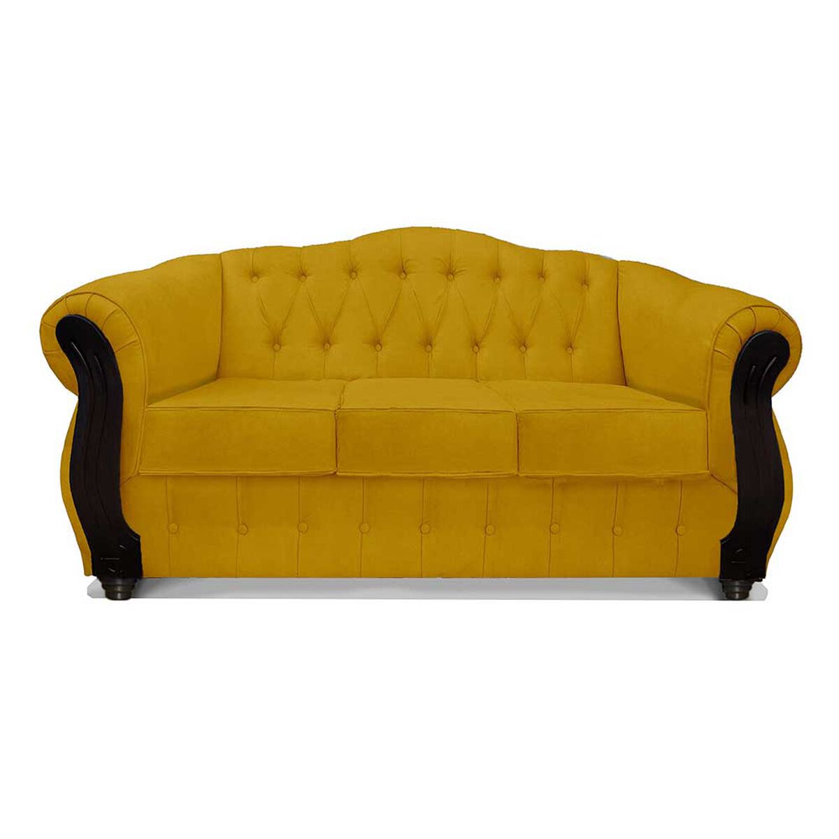 Juego de Living Elegant Detail Orlando Sofá 3 Cuerpos + Dos Sillones 1 Cuerpo Oro