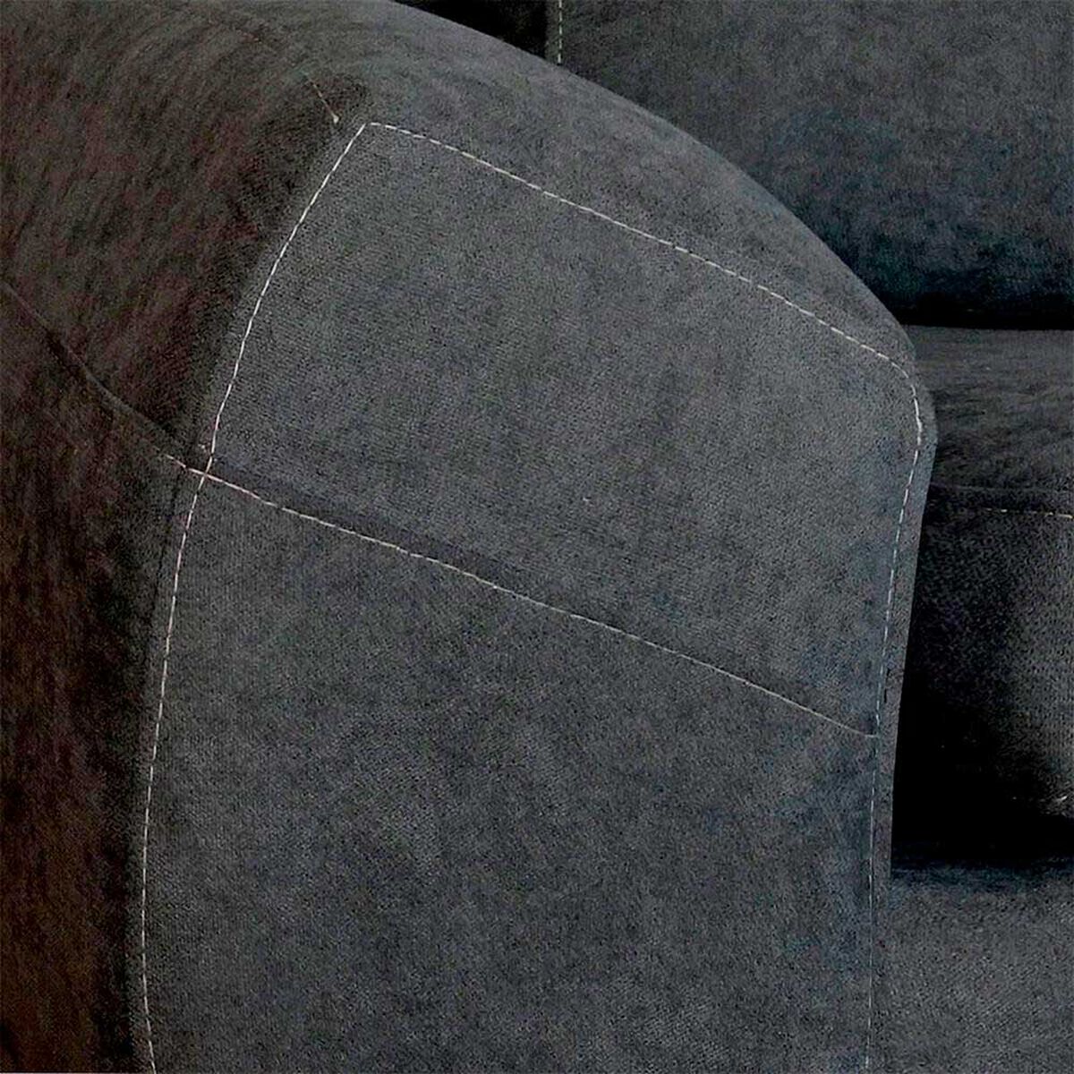 Seccional Izquierdo Elegant Houston Cheise Tela 5 Cuerpos Gris