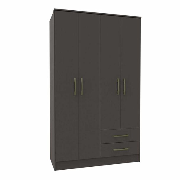 Clóset Vekkahome Pequim 4 Puertas 2 Cajones Negro