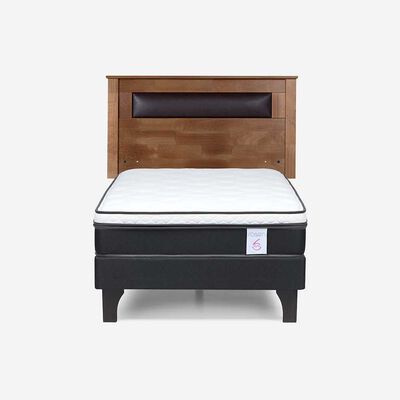 Cama Europea Rosen 1,5 Plazas New Style 6 + Respaldo Ferrera