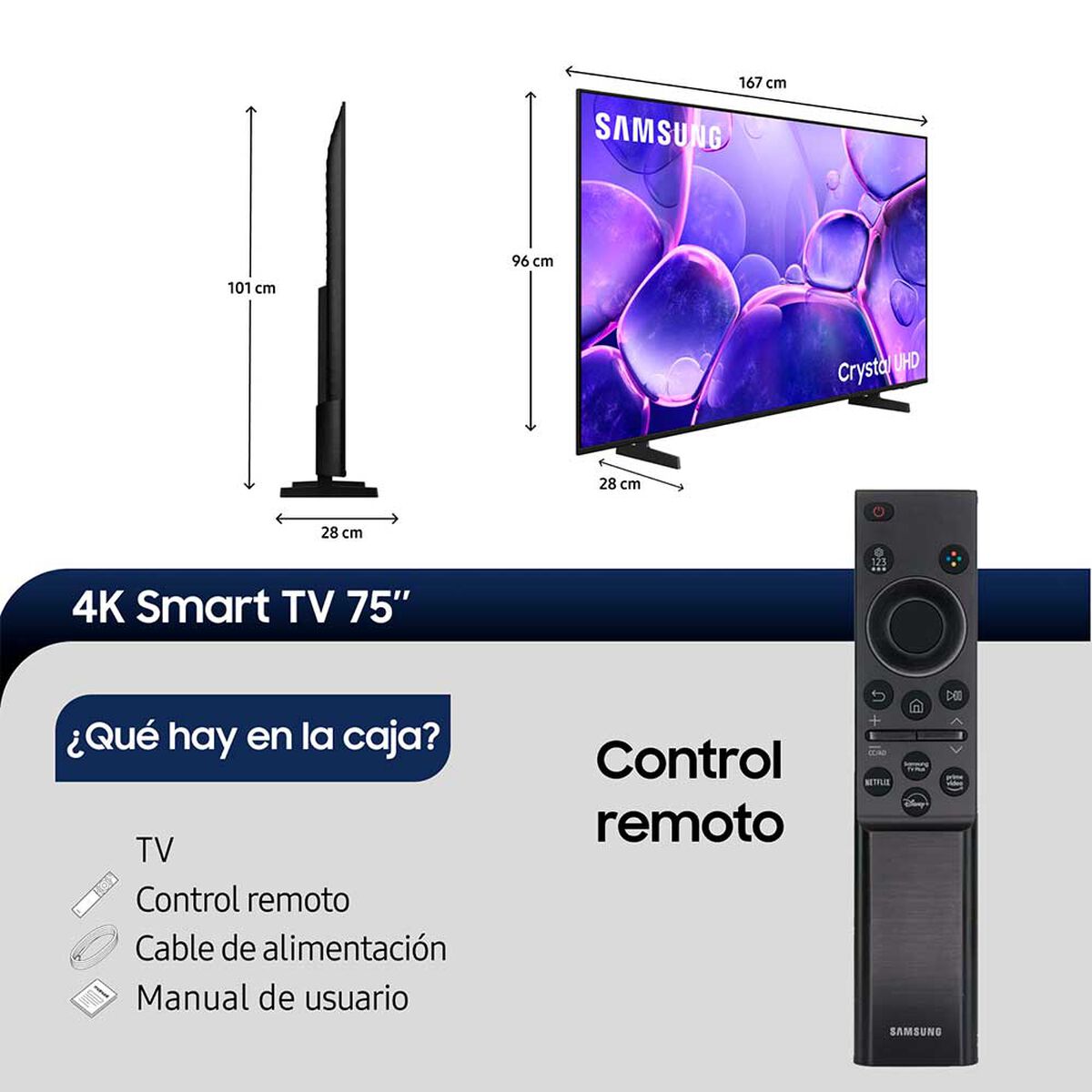 75" Samsung Crystal UHD U8000F 4K Smart TV 2025
