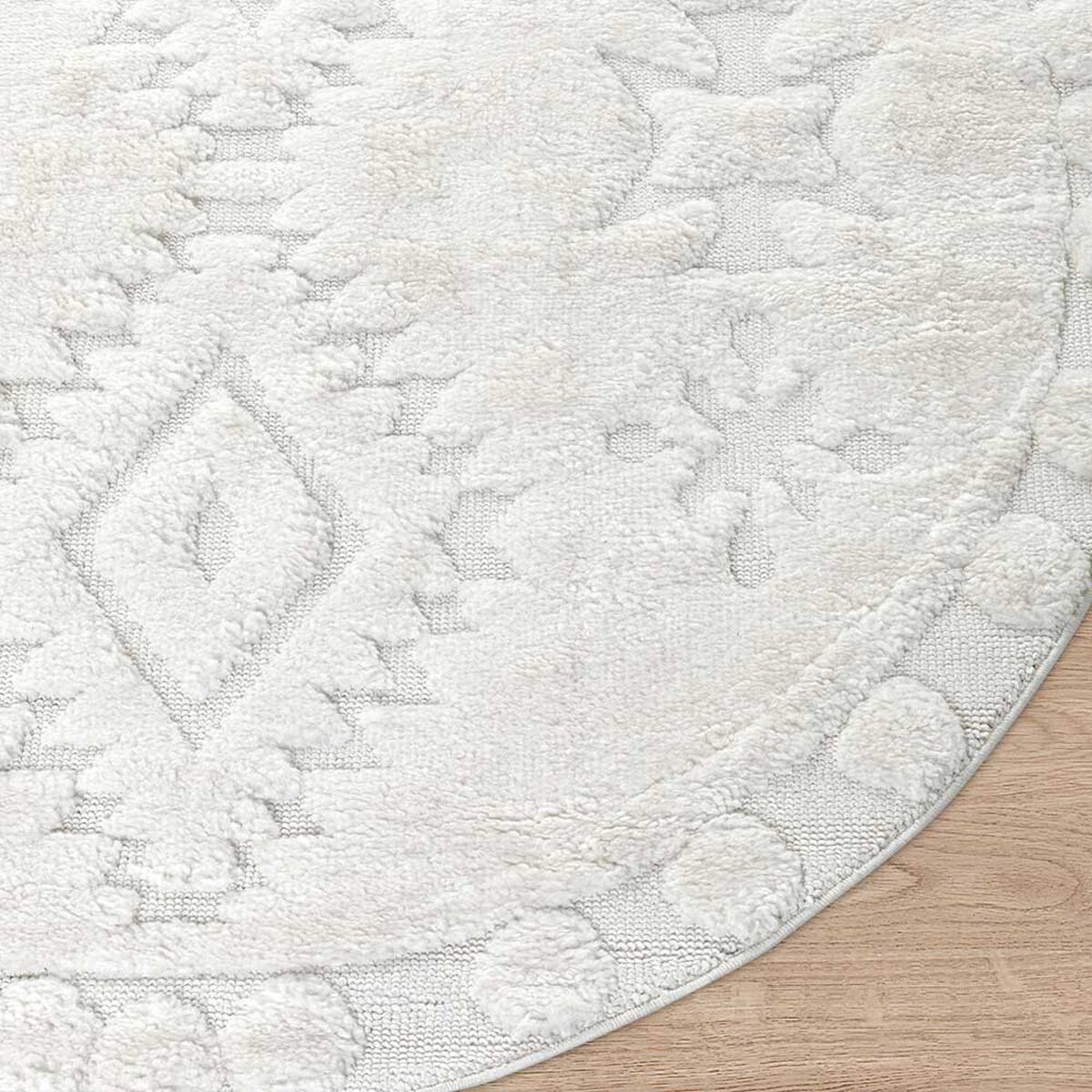 Alfombra Redonda Modalfo Palafito Blanca 160 x 160 cm