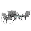 Juego de Living para Terraza Casanova Dover Sofá 2 Cuerpos + Dos Sillones 1 Cuerpo + Mesa de Centro Gris