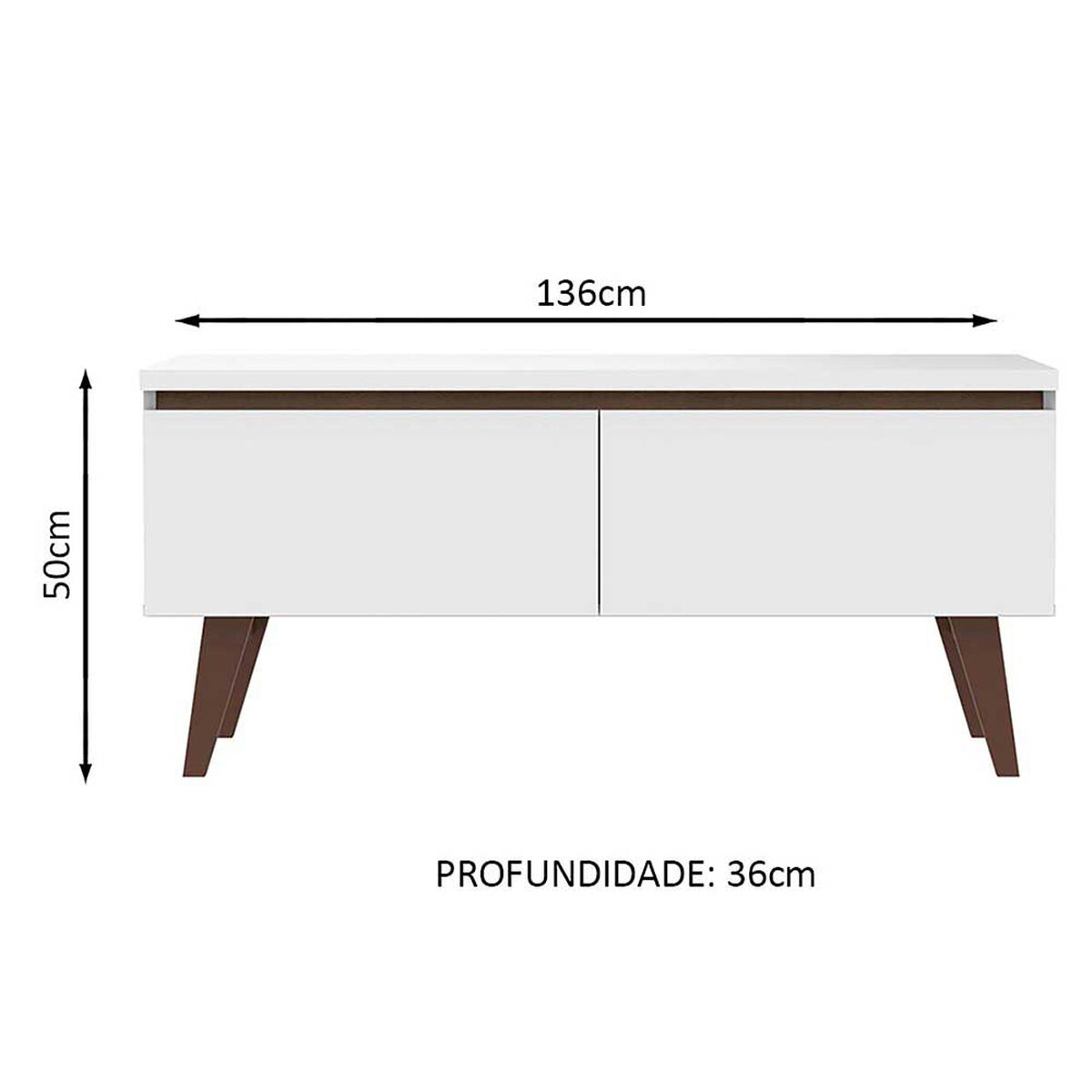 Rack TV Vekkahome Le Mans Hasta 55" Blanco