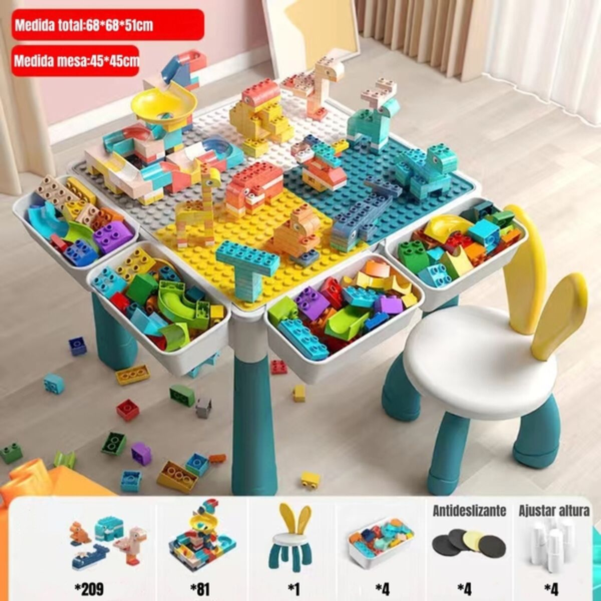 Mesa de Bloques 209 40 x 40 cm LuBabycas