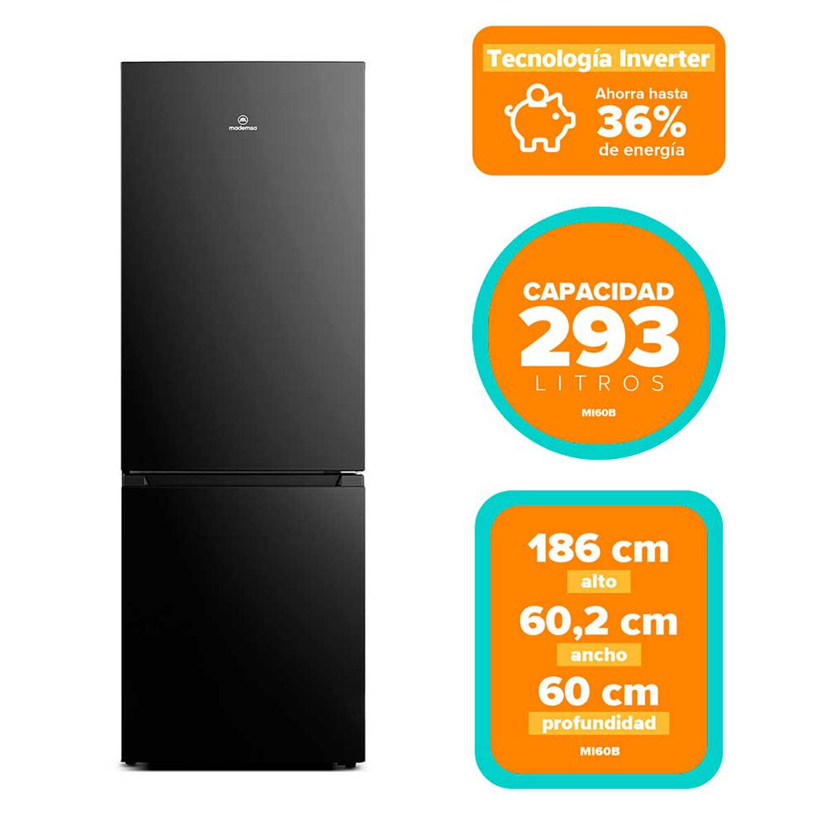 Refrigerador No Frost Mademsa MI60B 285 lts.