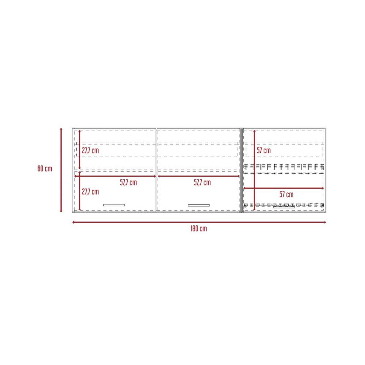 Mueble de Cocina Superior TuHome Gante 3 Puertas Rovere Niebla