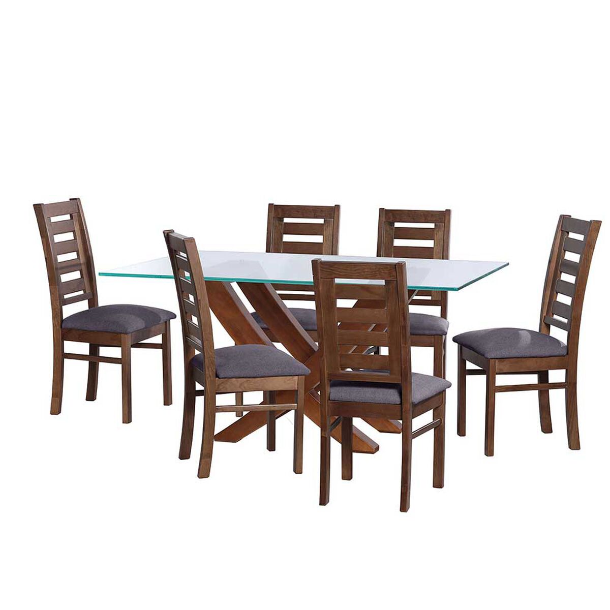 Juego de Comedor Latam Home Alicante 6 Sillas Gris Oscuro