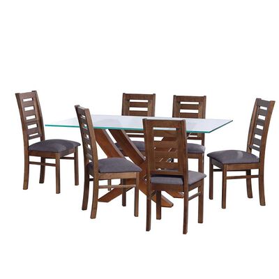 Juego de Comedor Latam Home Alicante 6 Sillas Gris Oscuro