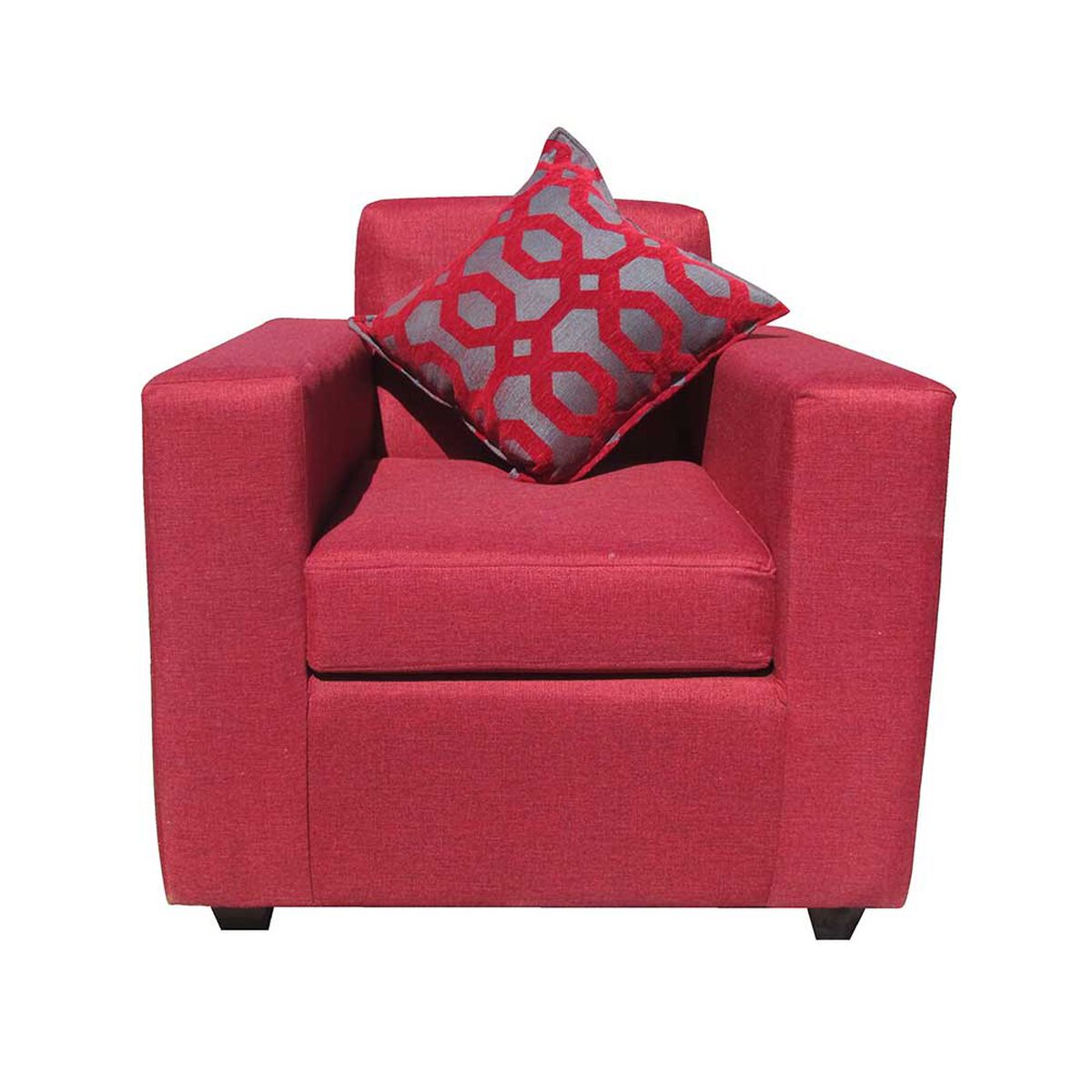 Juego de Living Almore Paris Sofá 3 Cuerpos + Dos Sillones 1 Cuerpo Rojo