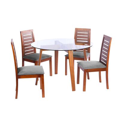 Juego de Comedor Latam Home Valencia 4 Sillas Gris