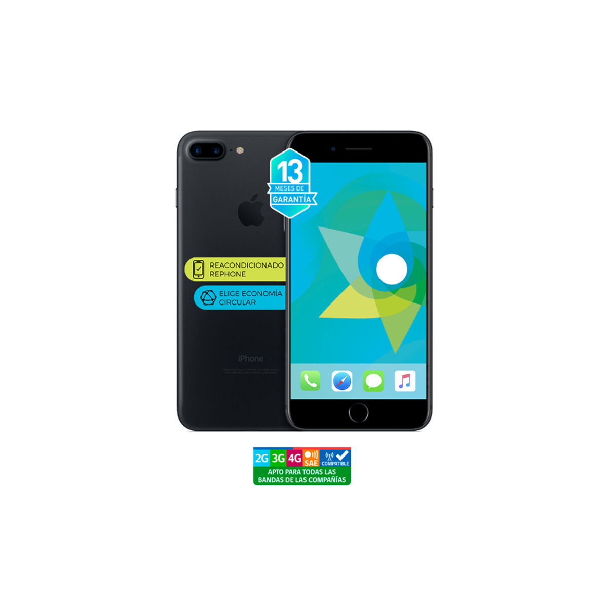 Celular Apple iPhone 7 Plus 128GB 5,5" Reacondicionado Negro Liberado