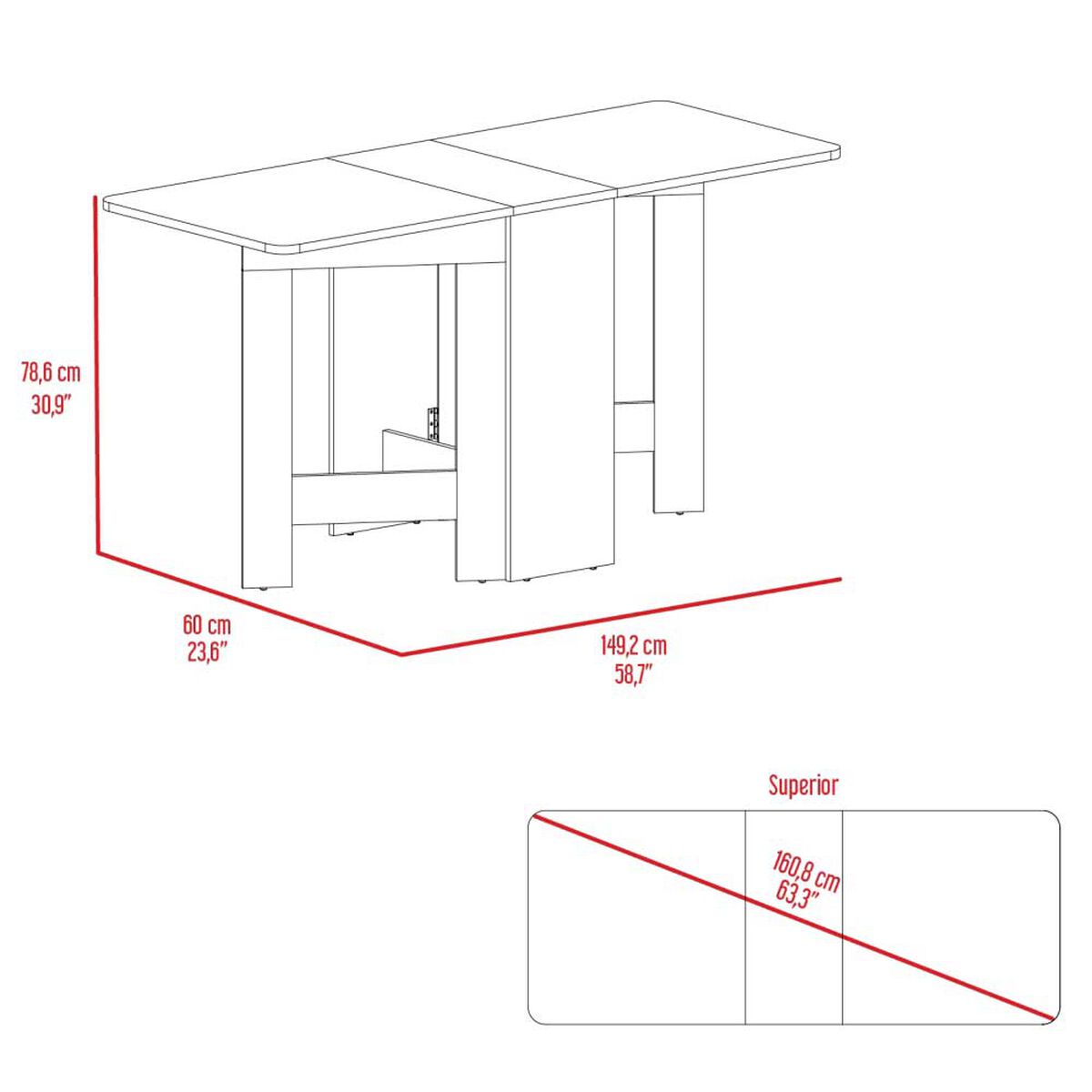 Mesa Abatible TuHome Compact Wengue