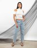 Polera Crop Cuello Perkins Hombros Descubiertos Mujer Zibel