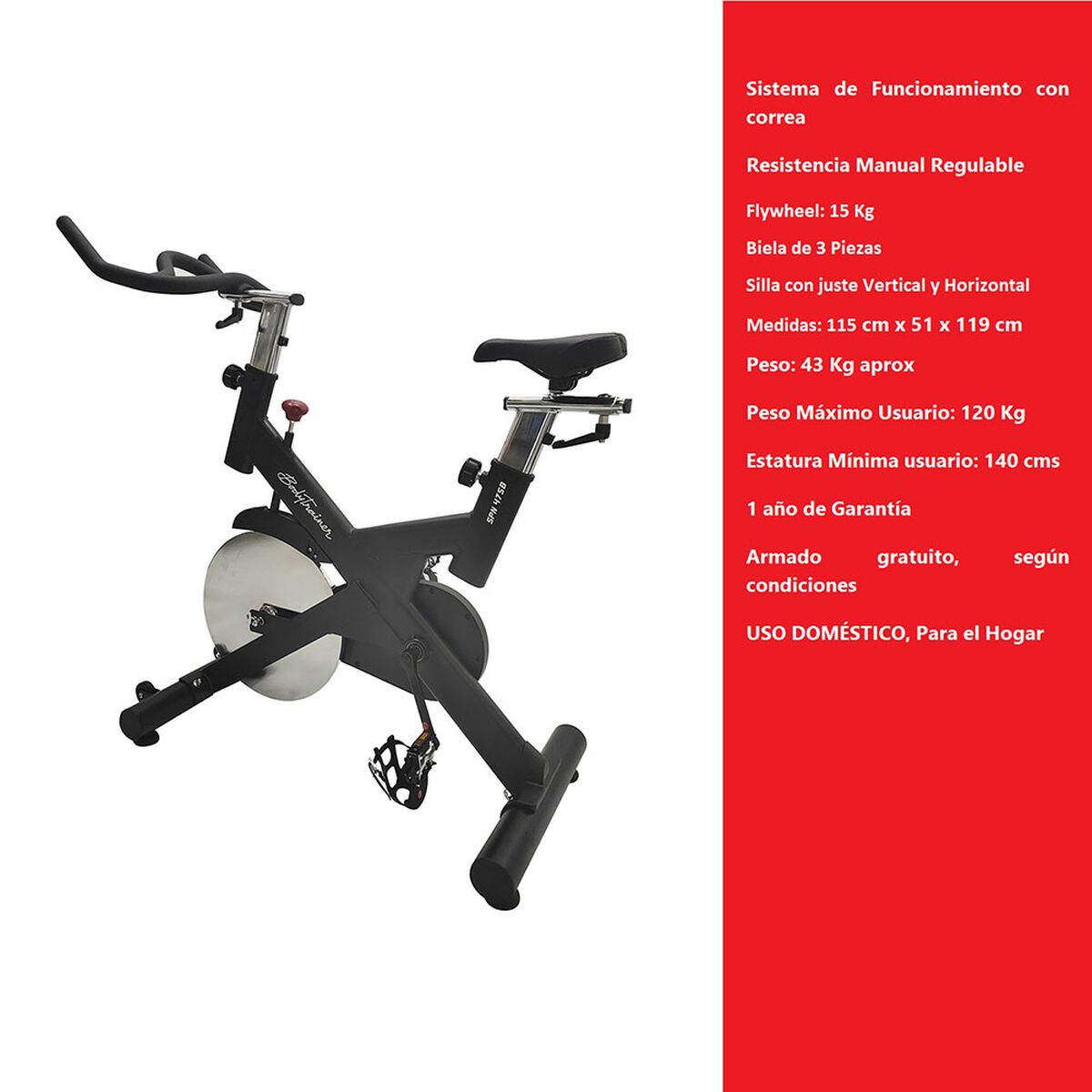 Bicicleta Spinning BodyTrainer Spn 475B