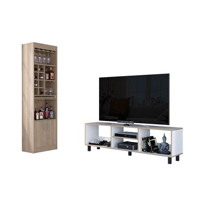 Imagen 2 del producto Combo Rack TV65 + Bar TuHome Nomik Blanco Rovere