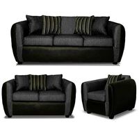 Juego de Living Elegant Detail Oklahoma Sofá 3 Cuerpos + Sofá 2 Cuerpos + Sillón 1 Cuerpo Gris Oscuro