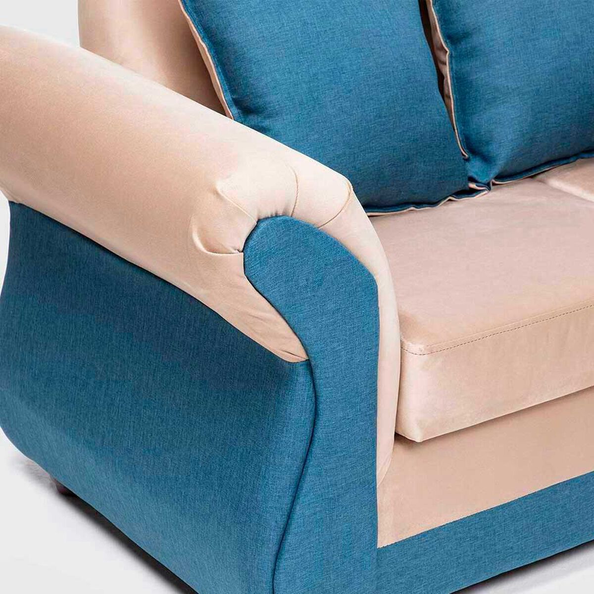 Sof&aacute; Seccional Almore New Irlanda 5 Cuerpos Beige Azul